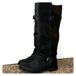 Faux Leather (Wide) Calf High Riding Boots
